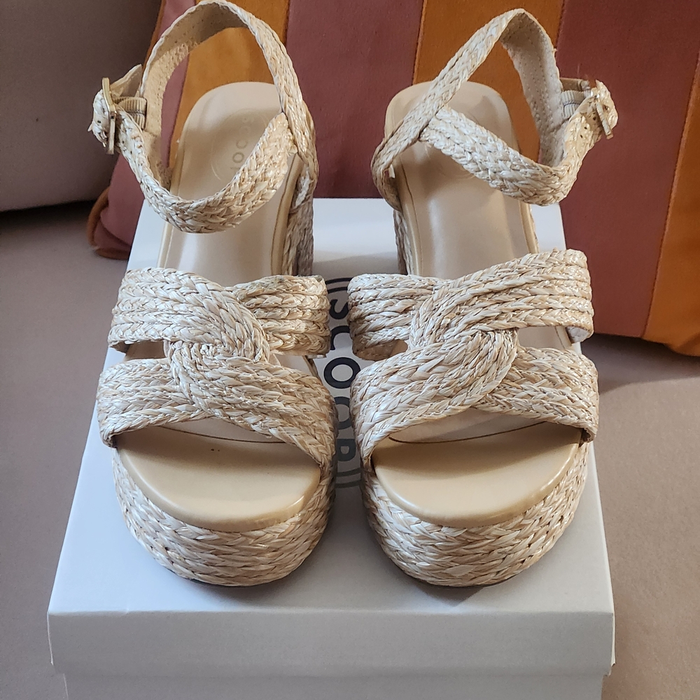 Raffia Platform Heeled Sandals